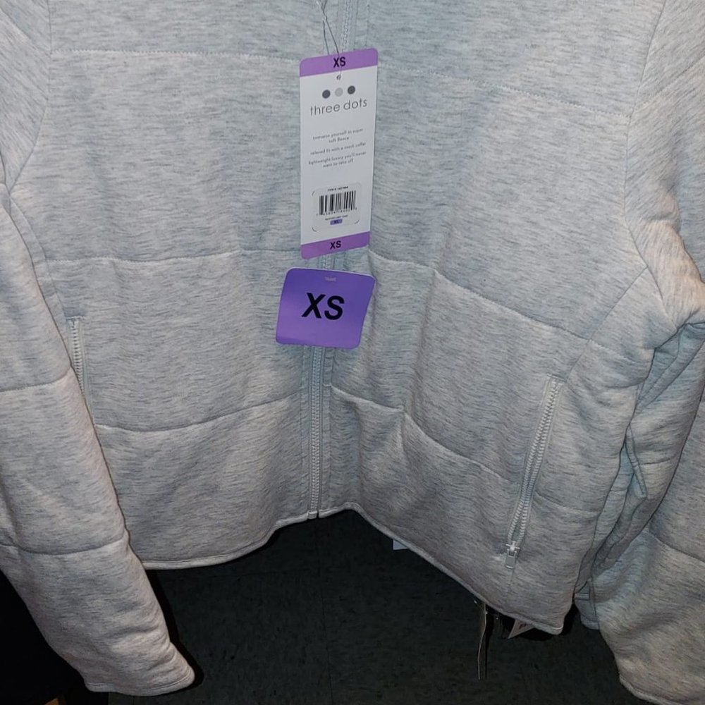 Three Dots Ladies' Quilted Jacket--Gray (Heather Gray) - Picture 9 of 11